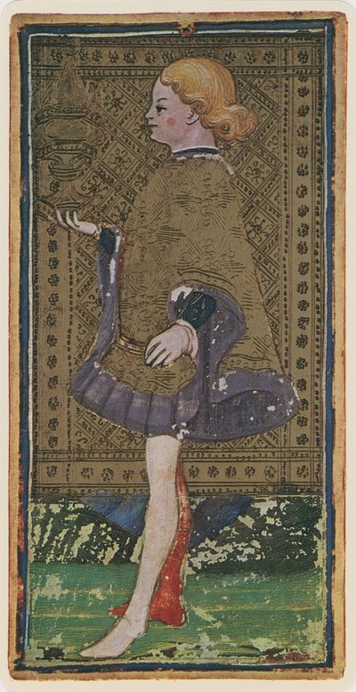 The Knave of Cups, Facsimile of a Tarot Card from the 